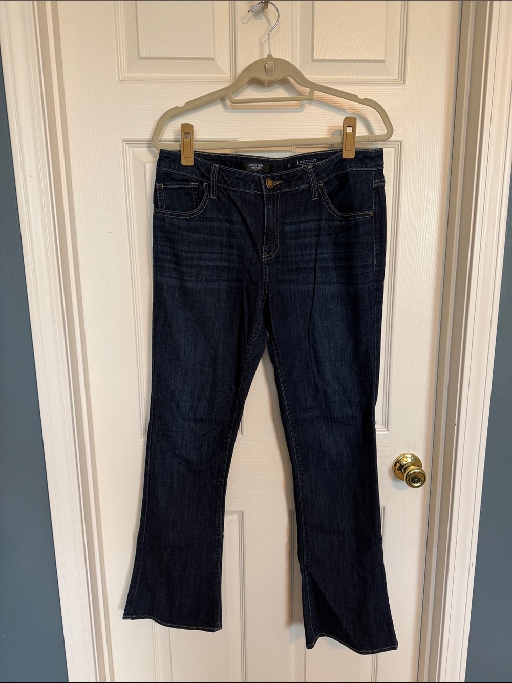 Simply Vera Vera Wang Dark Blue Wide Leg Jeans (0012)